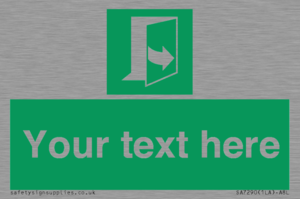 Custom sign safe condition door opens pulling left hand side